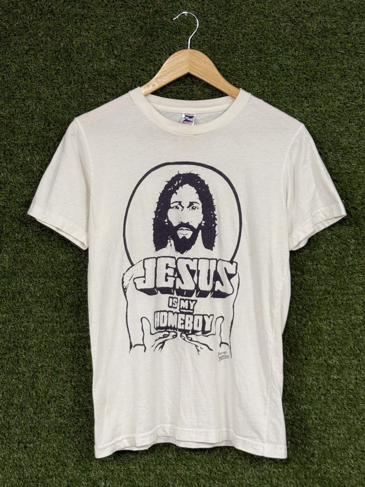 RARE Jesus Is My Homeboy Christ Logo White Crown Tee