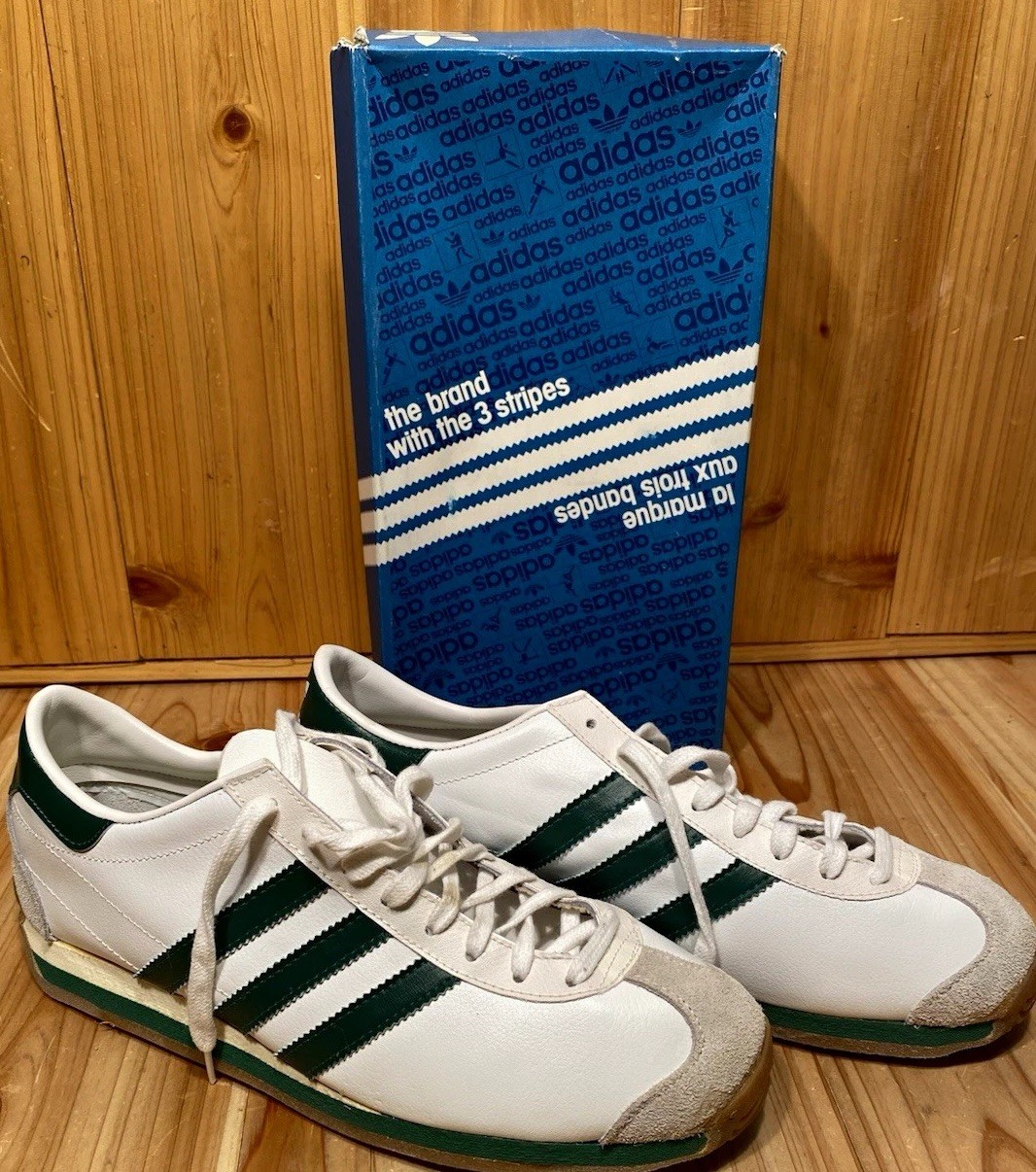 Vintage  70’s adidas Country Made in France White/Green dead stock Sneakers 