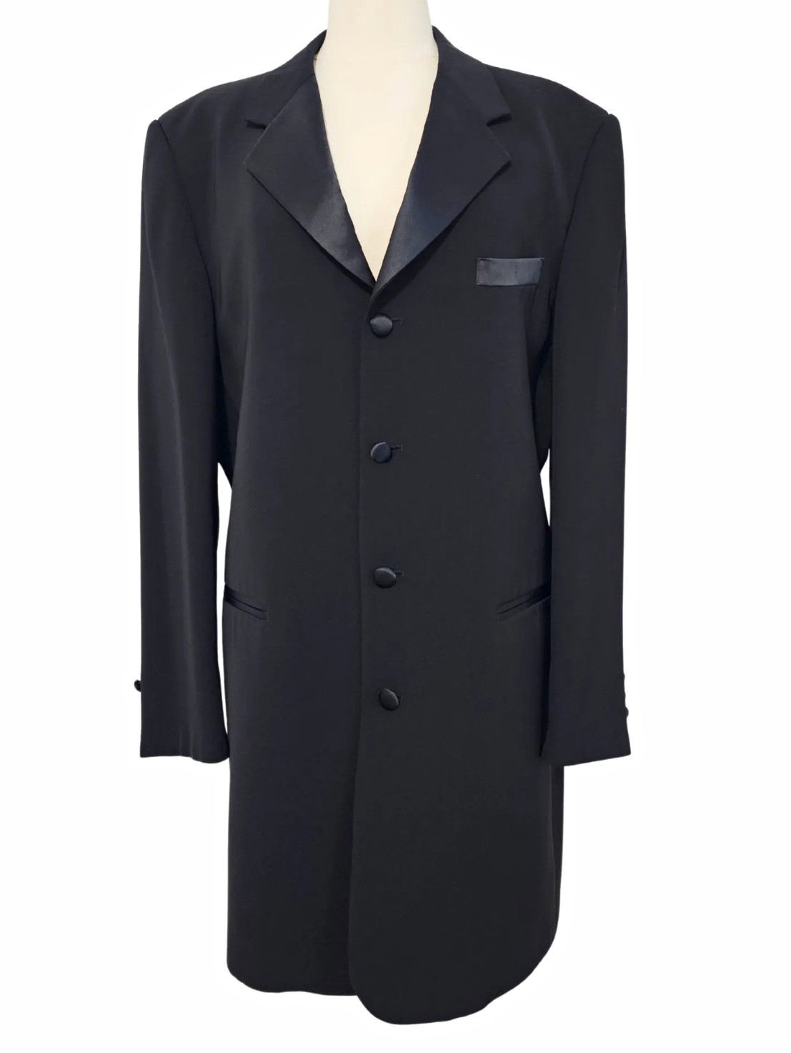 Vintage 90s Vittorio St. Angelo Men\'s Black Single-Breasted Jacket 
