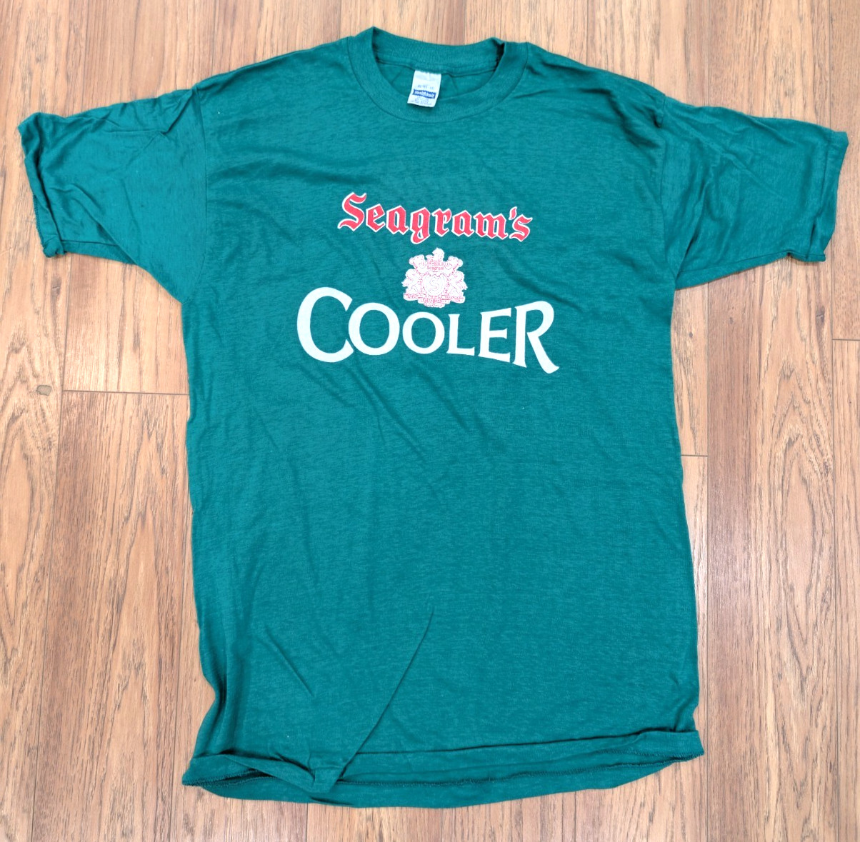 Vintage Seagrams Cooler Deadstock T-Shirt XL Healthknit USA Made Double Sided