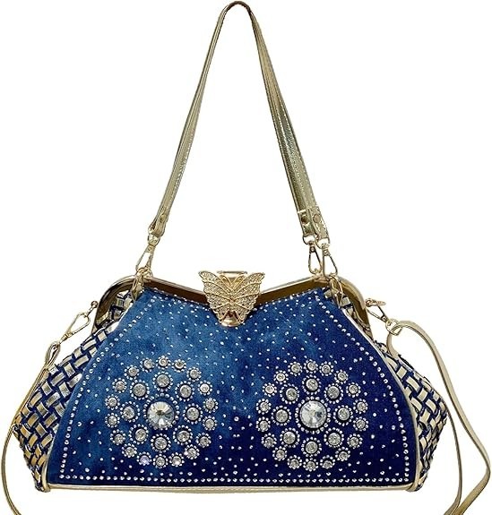 Women\'s Rhinestone Evening Clutch Bag Sparkly Crystal Party Handbag