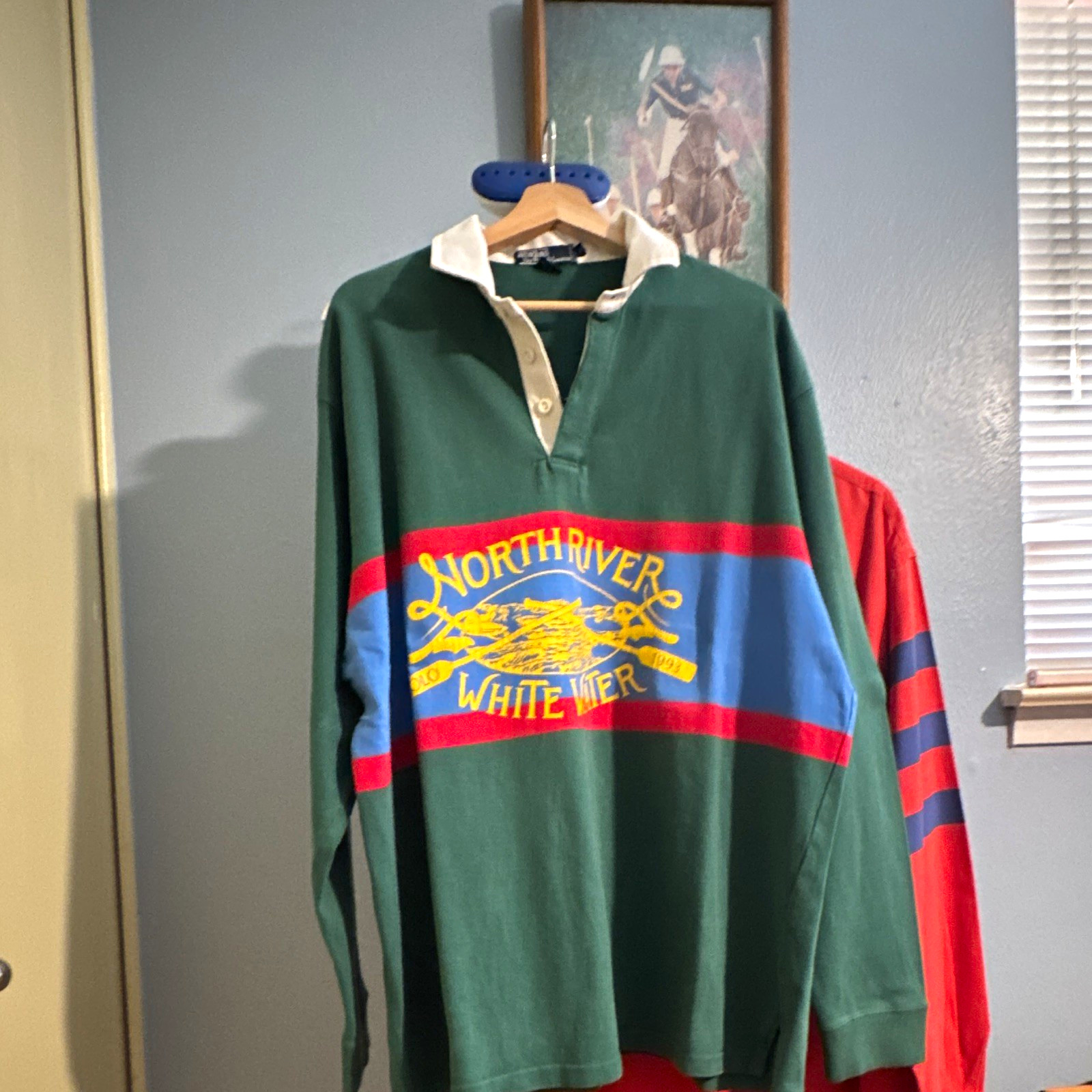 PoloRalph Lauren Men’s XL Rugby Long Sleeve Logo P Wing Vintage 1993 Polo Grail