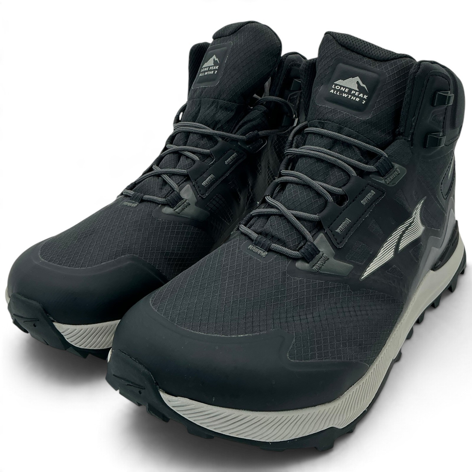 Altra Lone Peak Mid All-Weather Men\'s Size 10 Black Hiking Shoes 