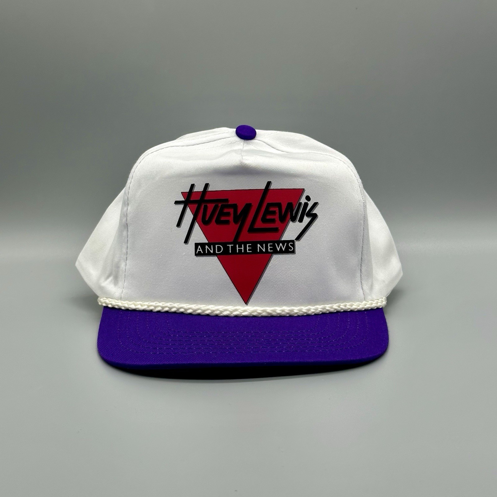 Huey Lewis & The News Hat Purple Vintage Retro Trucker Rope Cap Rock 80s 90s