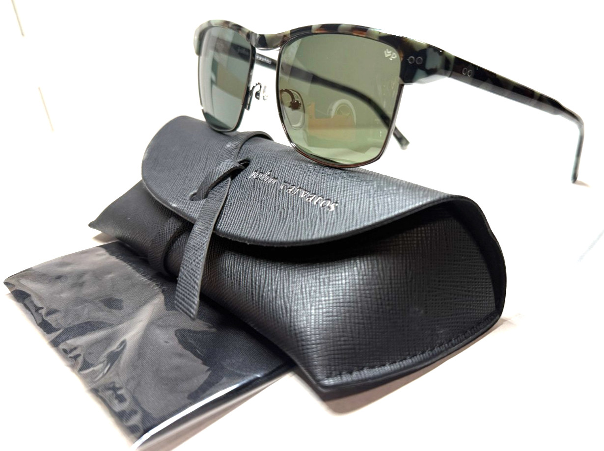 John Varvatos Sunglasses Soho V606 Smoke Tort /Green Polarized Lens 54-17 JAPAN