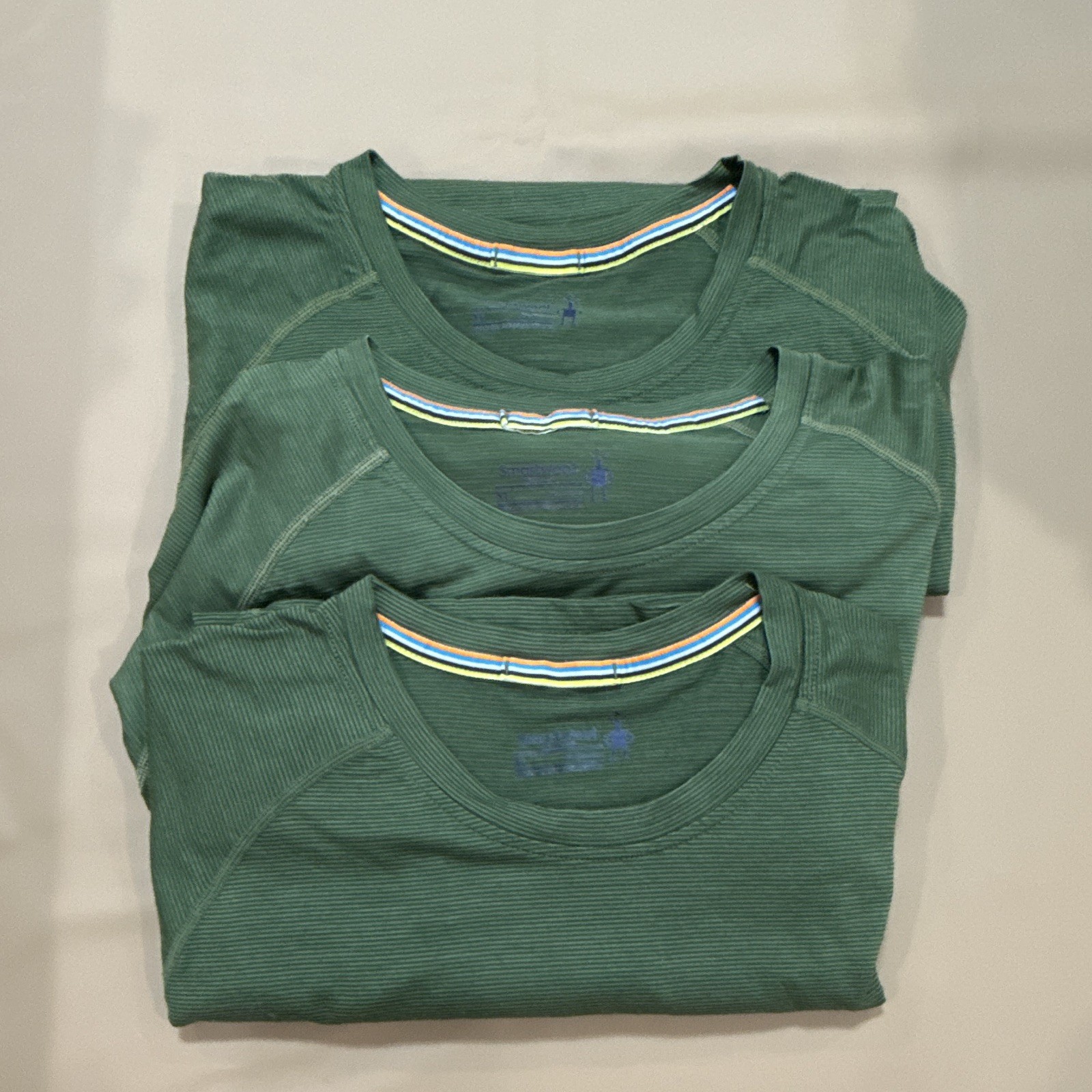 Smartwool Men\'s Green Merino Wool Nylon Stretch Crew Neck T-Shirts XL