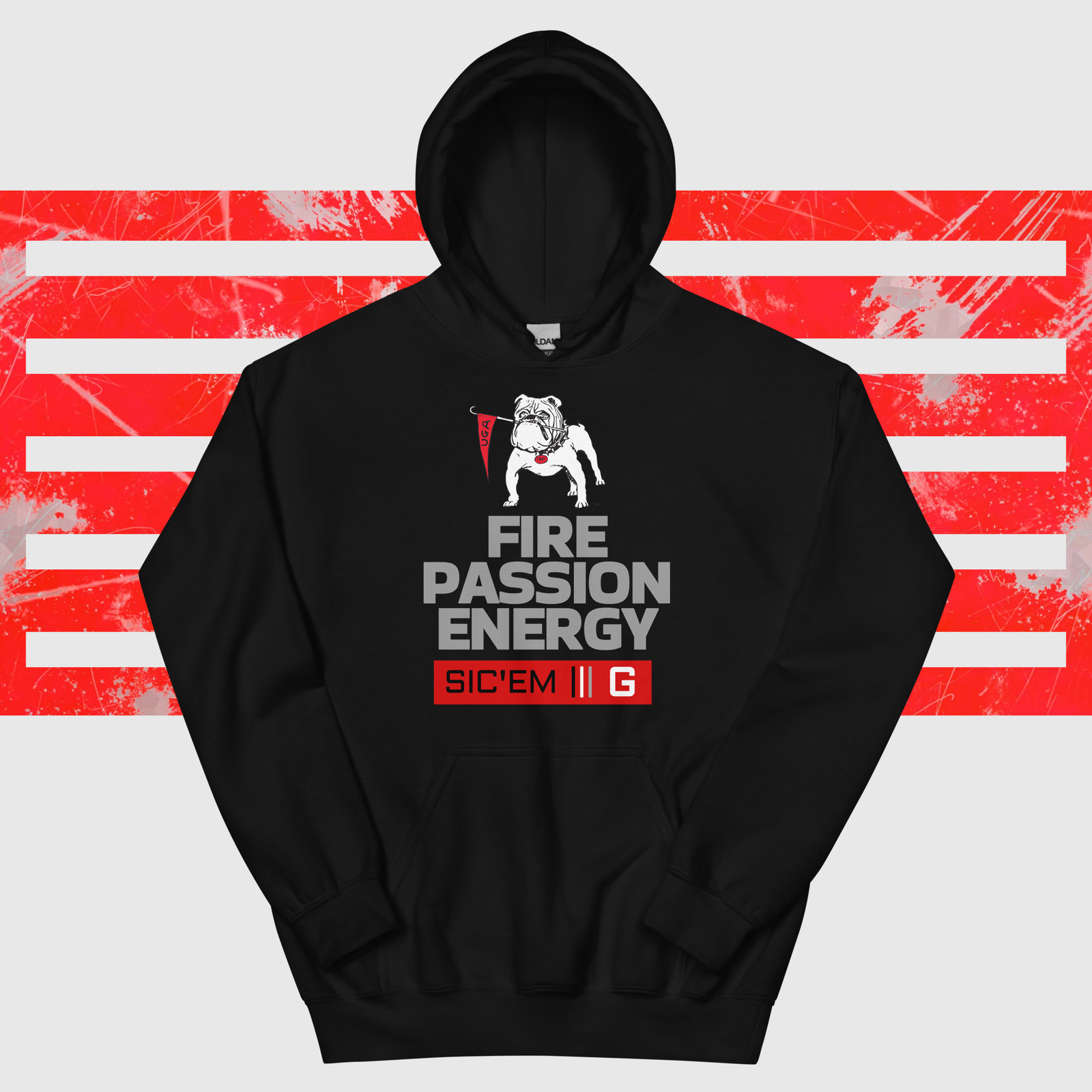 UGA Fire Passion Energy Hoodie, Go Dawgs Sic Em Woof Woof, 2026 Georgia Football
