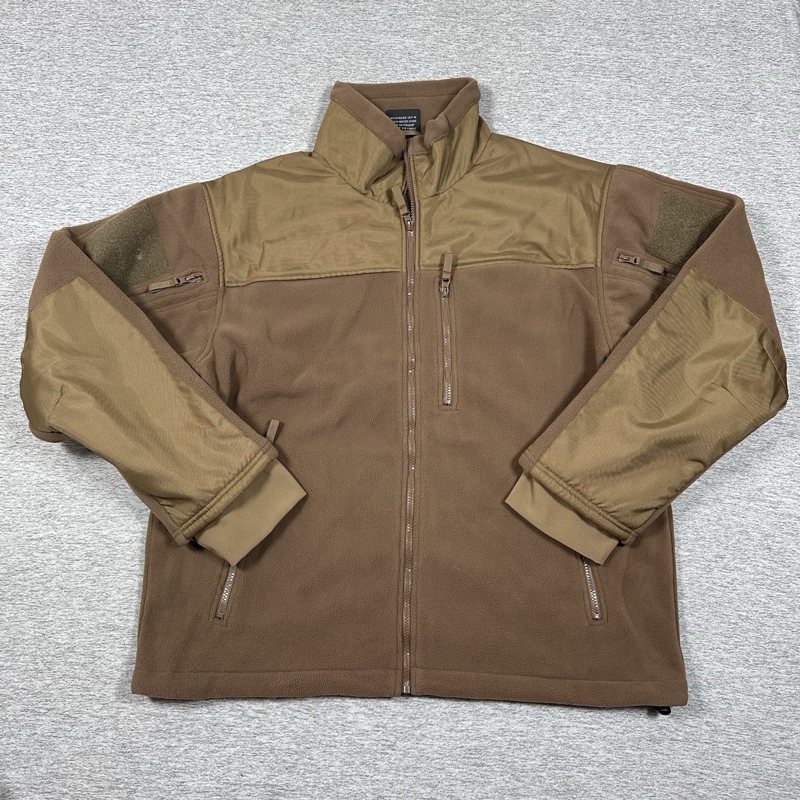 Rothco Tactical Fleece Jacket Mens XXL 2XL Brown Full Zip Pockets Outdoor