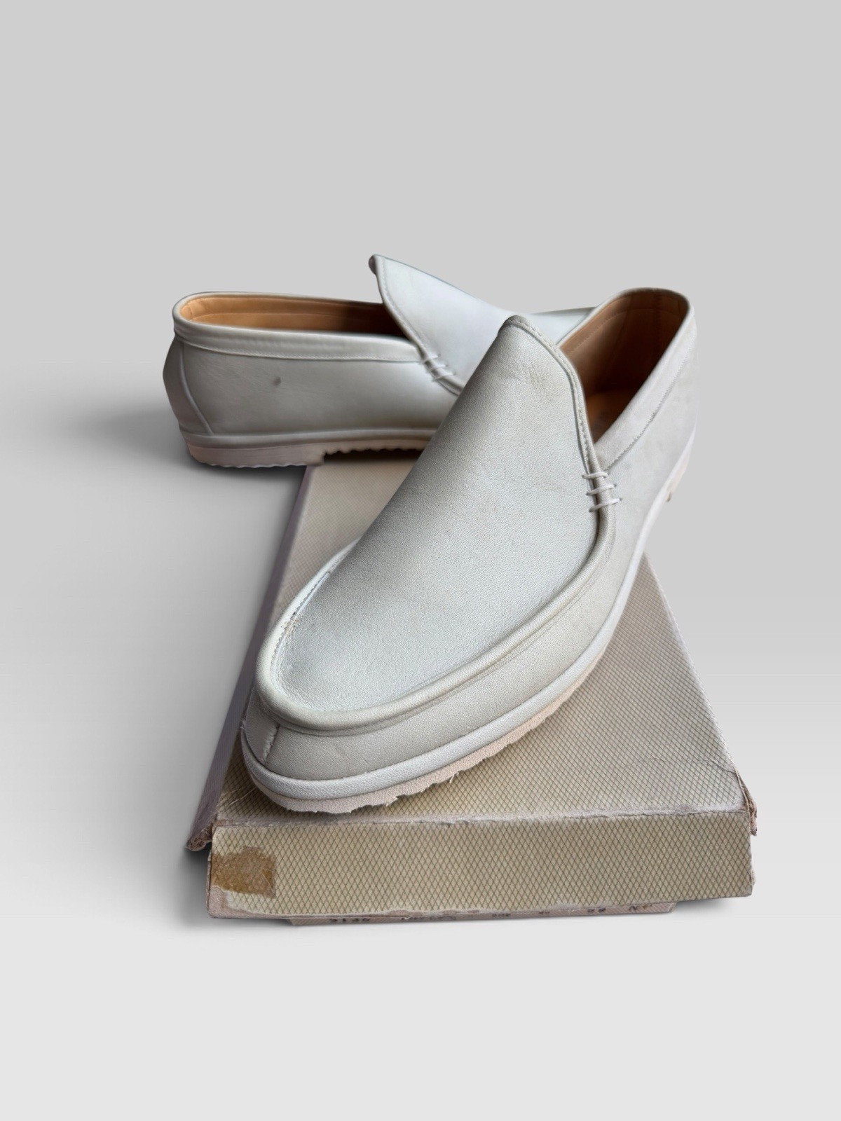 Vintage 1950s Winthrop The Lark Loafers Mens 9N Bone Leather NOS Shoes E25
