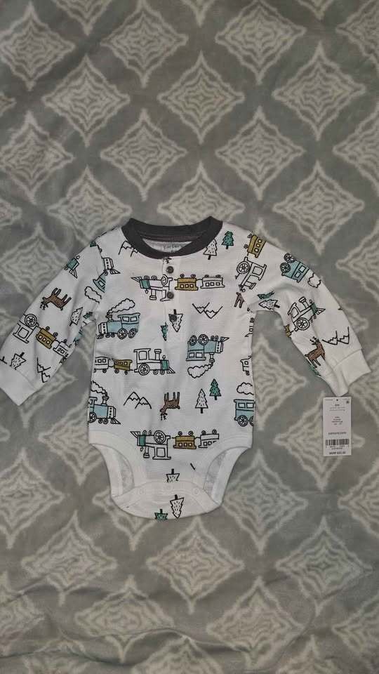 New Carter\'s 6m Baby Bodysuit Train Print