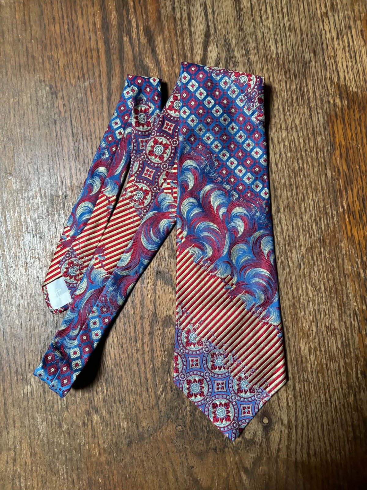 Vintage Wide Don Loper Silk blend 60s 70s WILD Design 