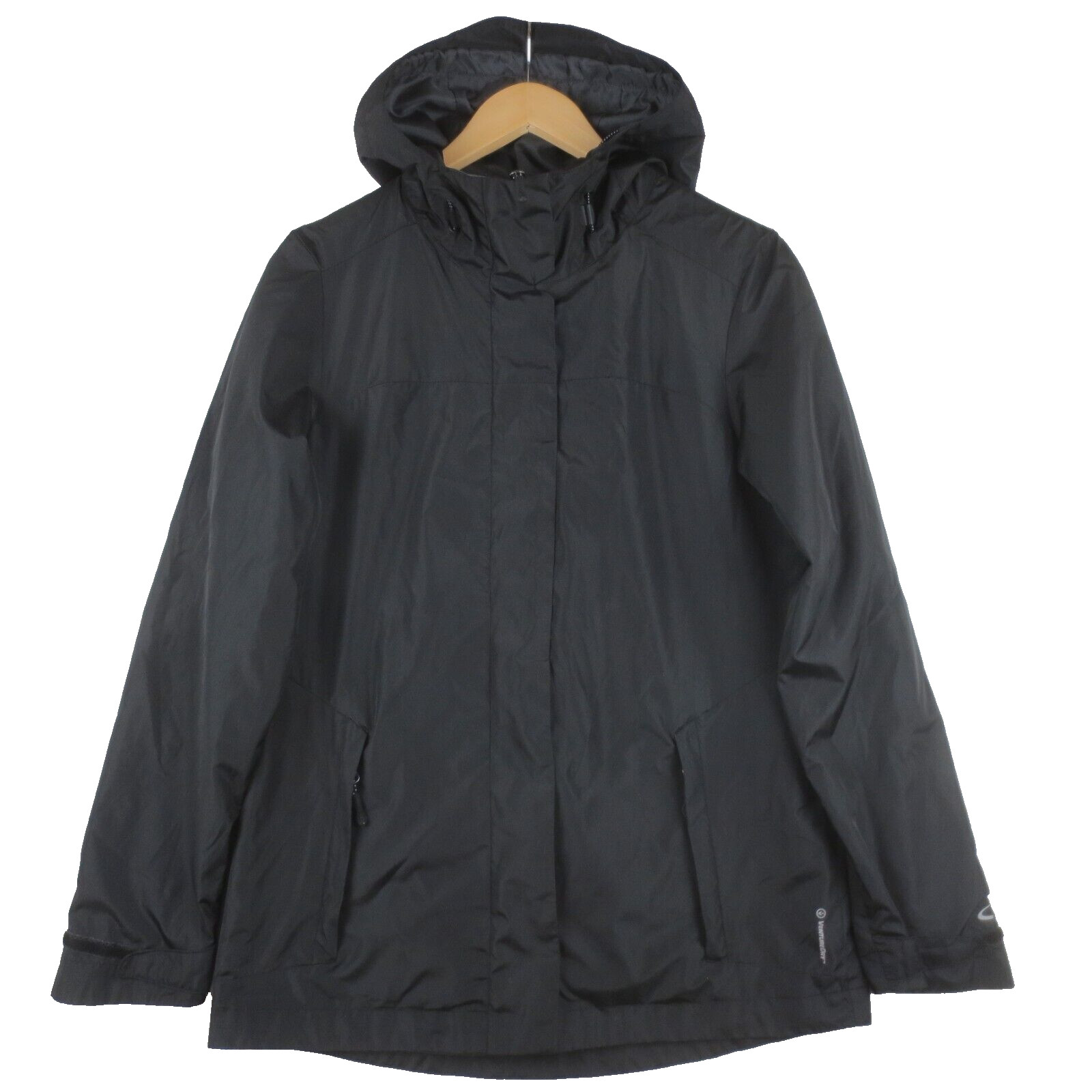 Champion VentureDry Rain Jacket Womens S Black Lined Full Zip Hooded Waterproof