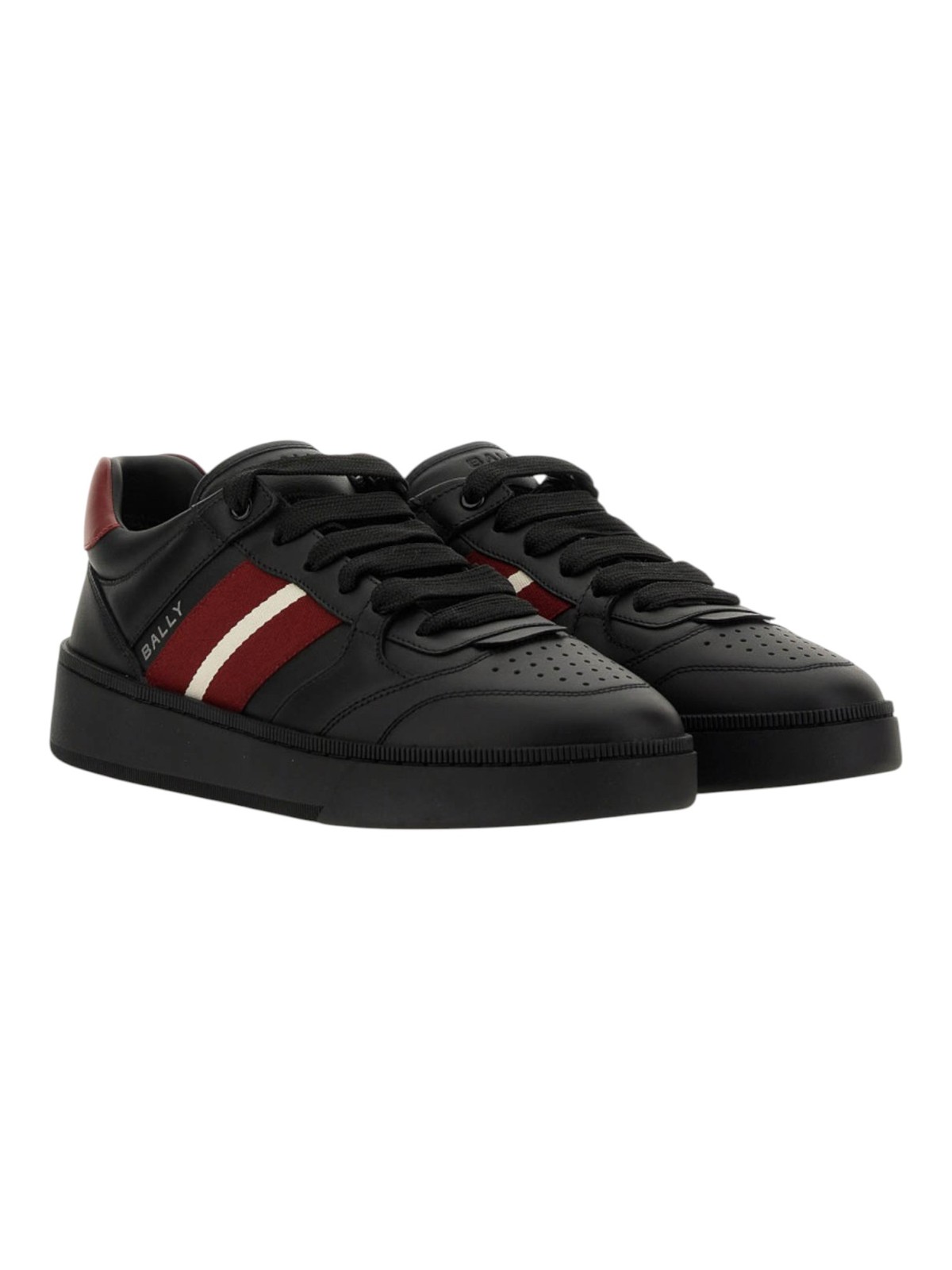 Bally Rebby 6306537 Men's Black Canvas-Trimmed Leather Sneakers MSRP $685