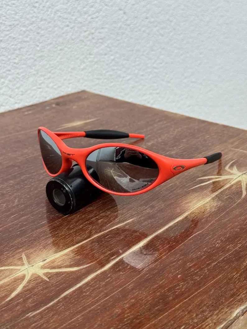 Oakley Piet Eye Jacket Sunglasses Red Frame Mirror Lenses Y2K