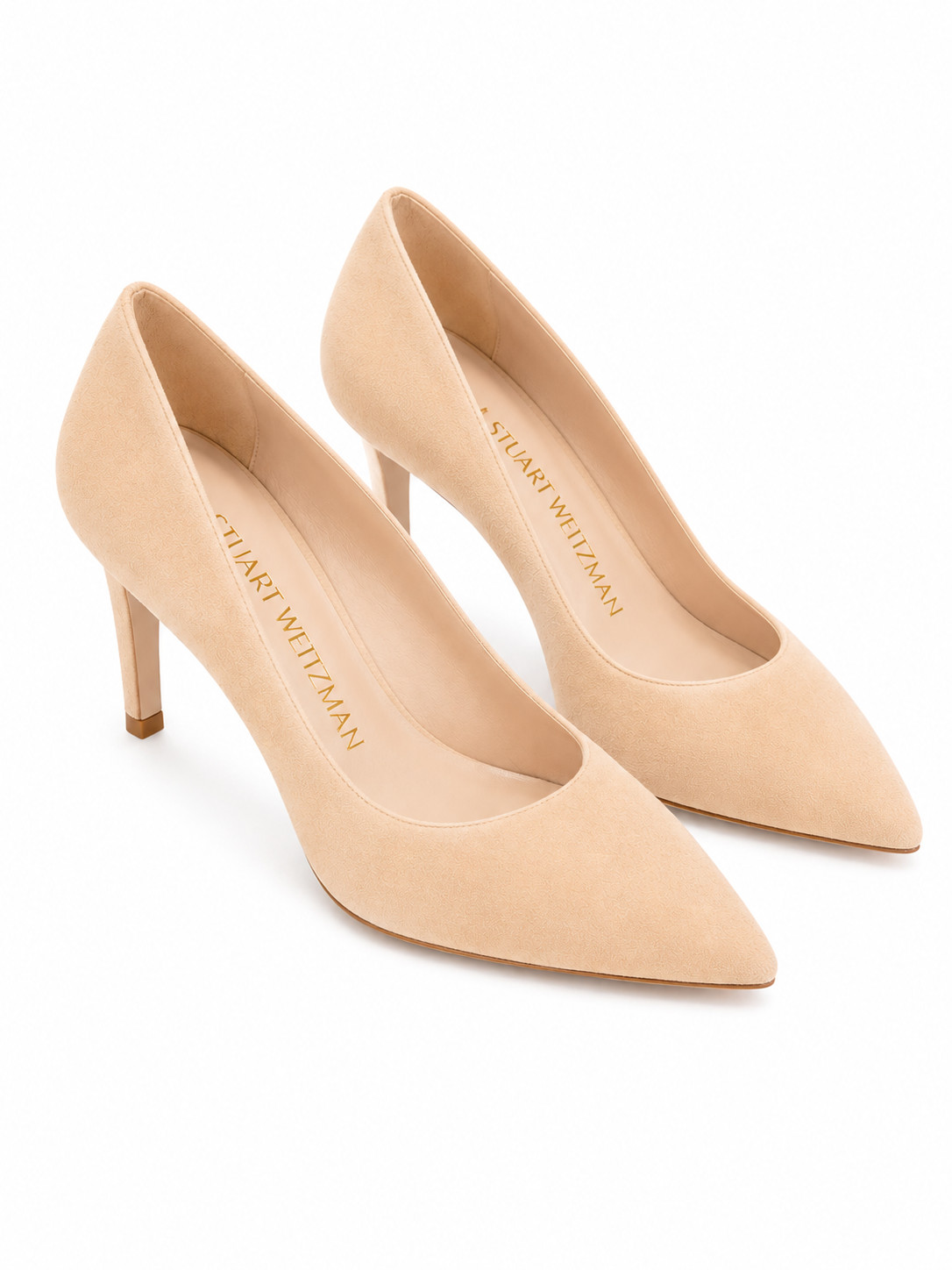 Stuart Weitzman Anny 85 suede pumps in Adobe 9B