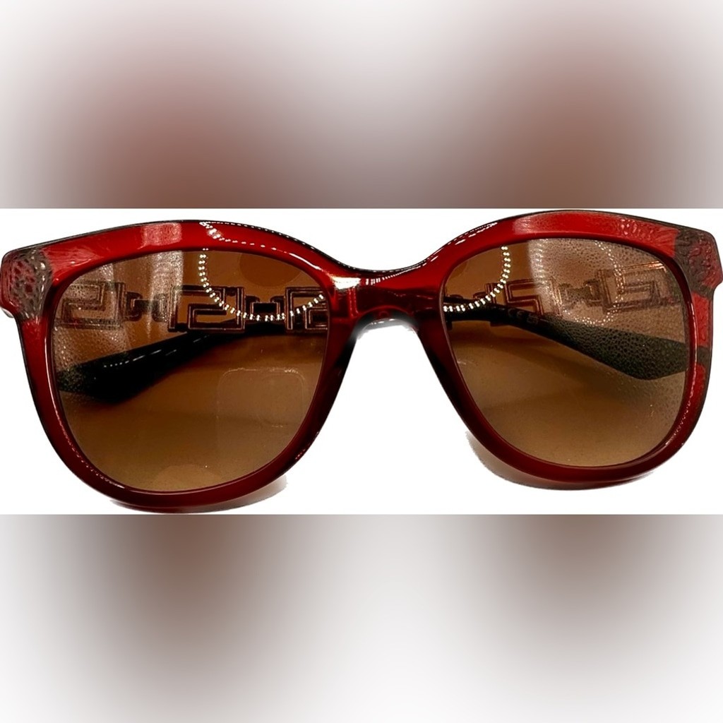 NWOT Authentic Versace Beautiful Sunglasses, Red Frames, Never Used