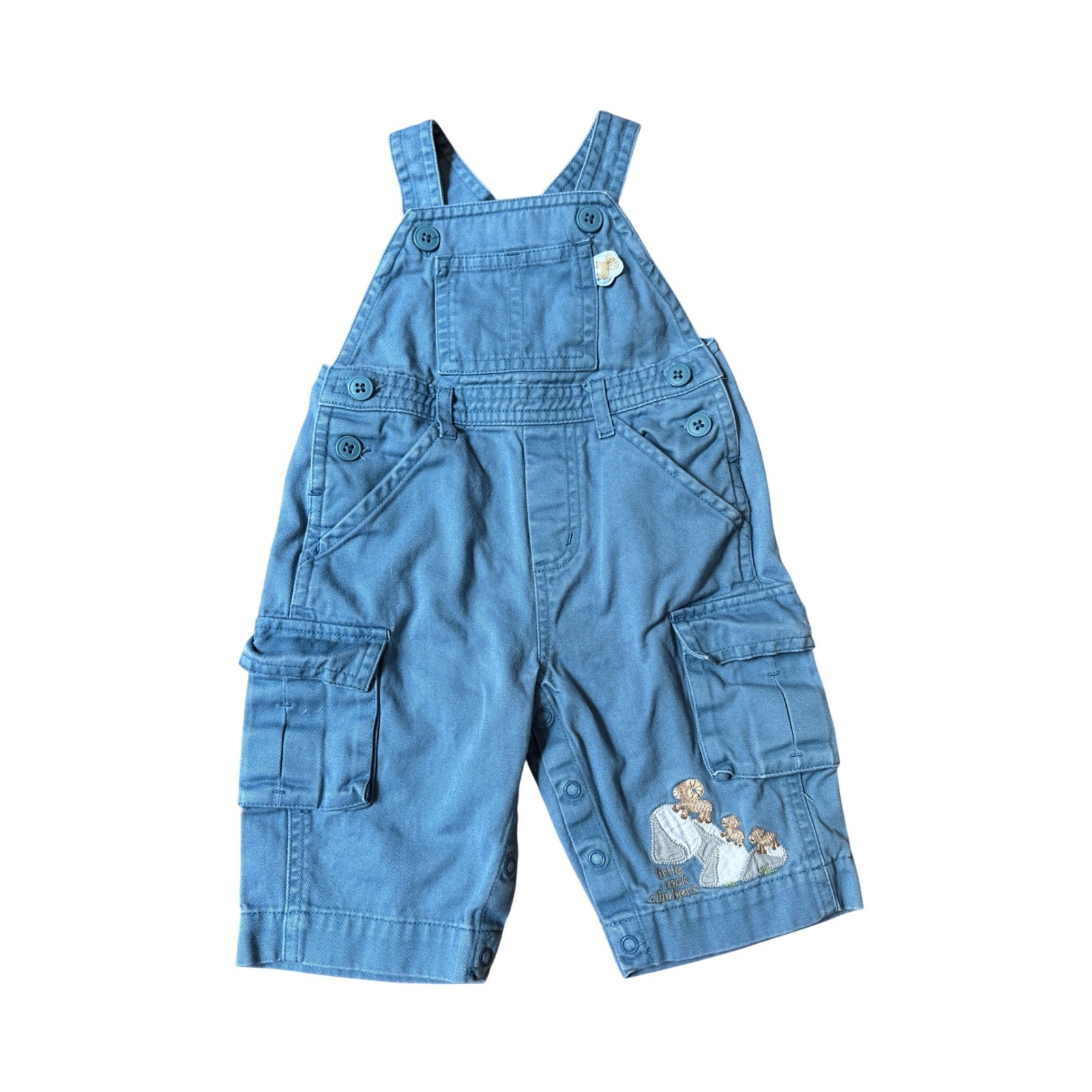 Gymboree Overalls Kids Blue Cargo Little Rock Climbers Cotton SIZE 0-3 Months