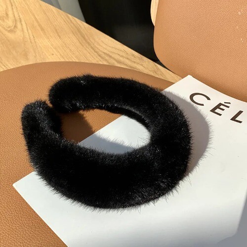 2025 New Women\'s Luxury Winter 100% Mink Fur Headband Real Fur Hair Band