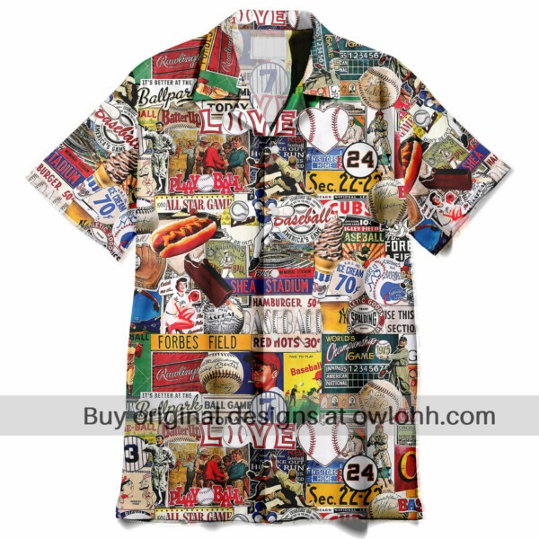 Baseball Retro I Love Baseball Hawaiian Shirt, Short Sleeve Unisex, Beach Shirt