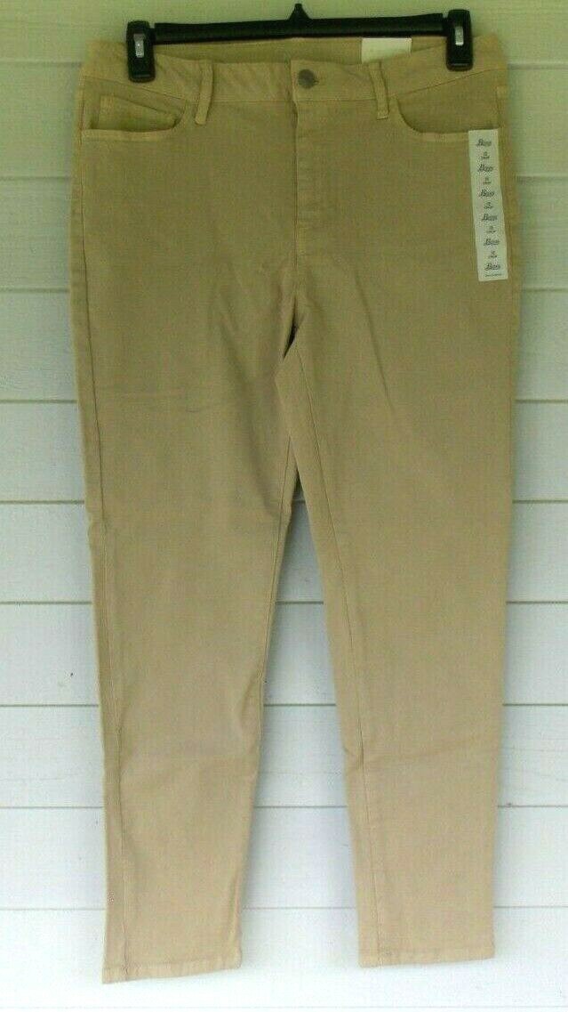 G.H. Bass & Co Crop Fit Pant Women\'s Size 12 Beige MSRP $59 Stretch NEW