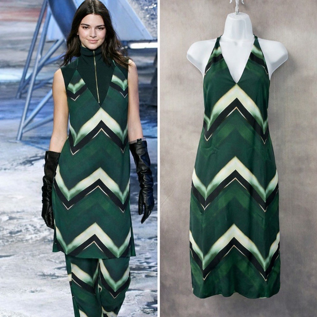 H&M Studio AW 2015 Chevron Dress Size 4 Runway Geometric Kendall Avant Garde