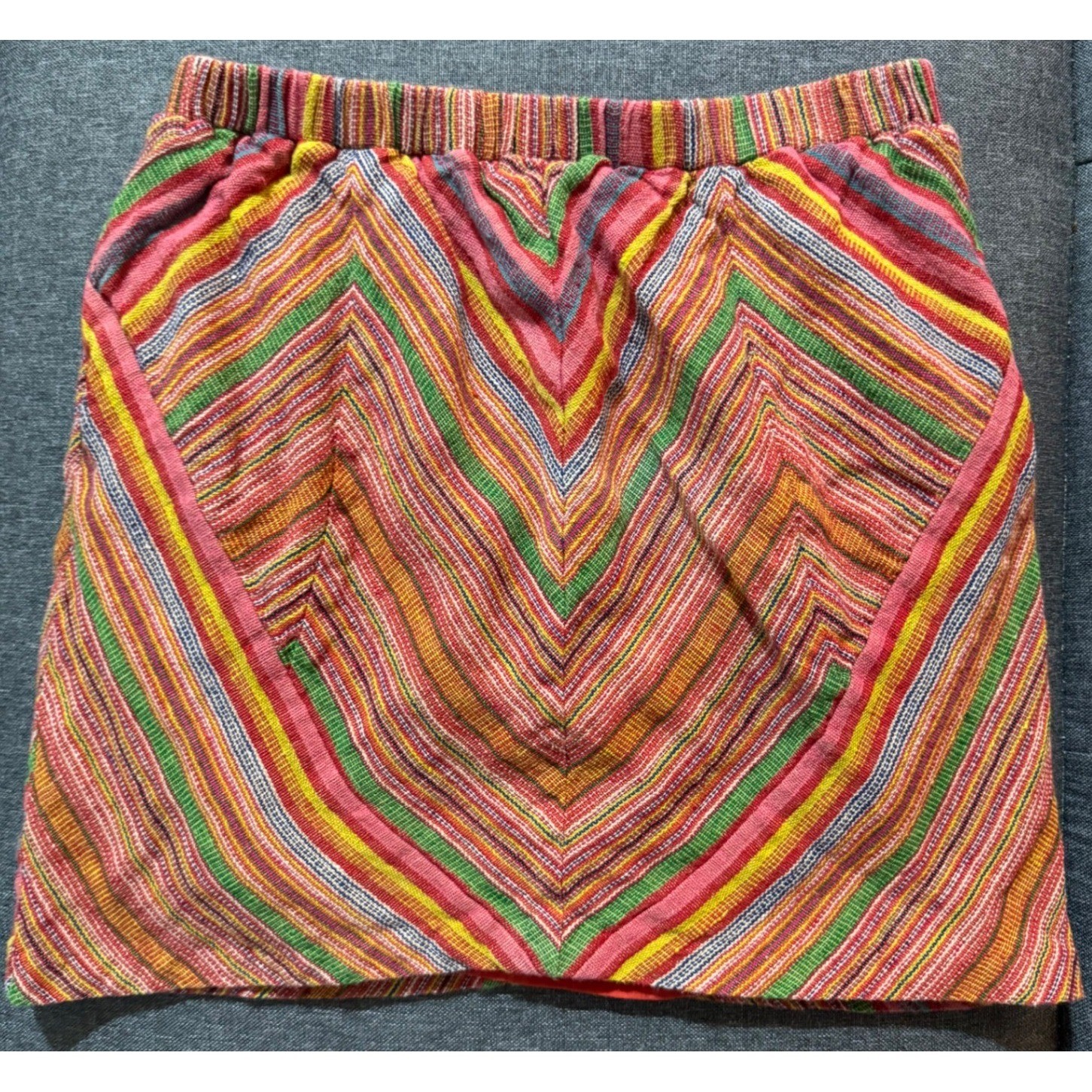 Micro Mini Staring at Stars Urban Outfitters Multicolor Chevron Mini Skirt M