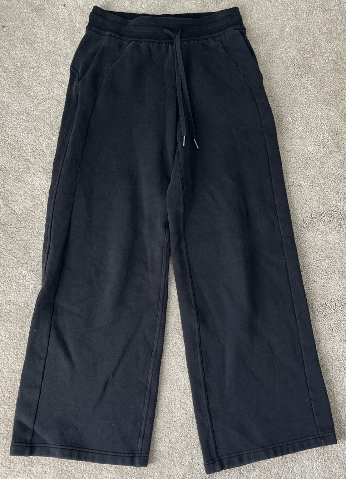 Lululemon Scuba Wide Leg Sweatpants Womens 6 Mid Rise Black Loungewear W5FM0S