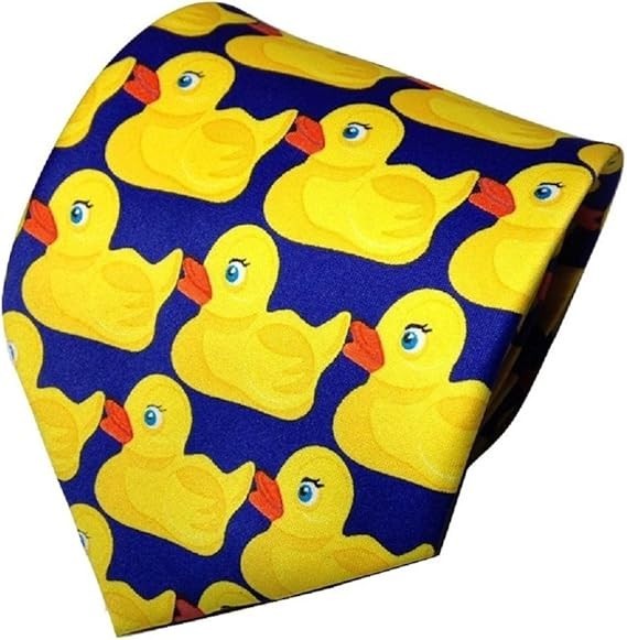 Rubber Duck Necktie Barney Ducky Tie