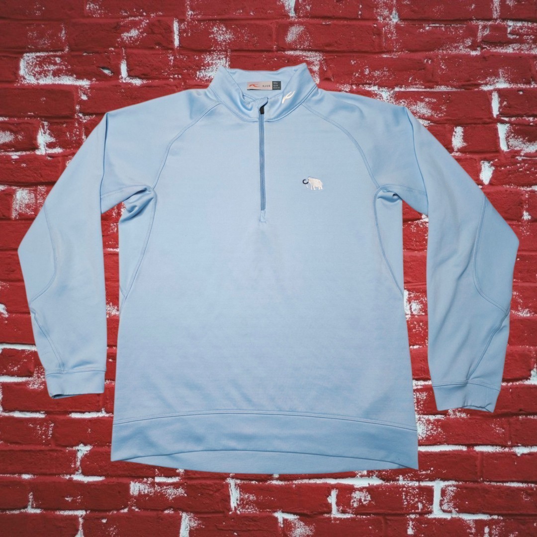 Mammoth Dunes x Kjus Keano Stripe 1/2 Half-Zip Pullover Mens 50 Medium Blue