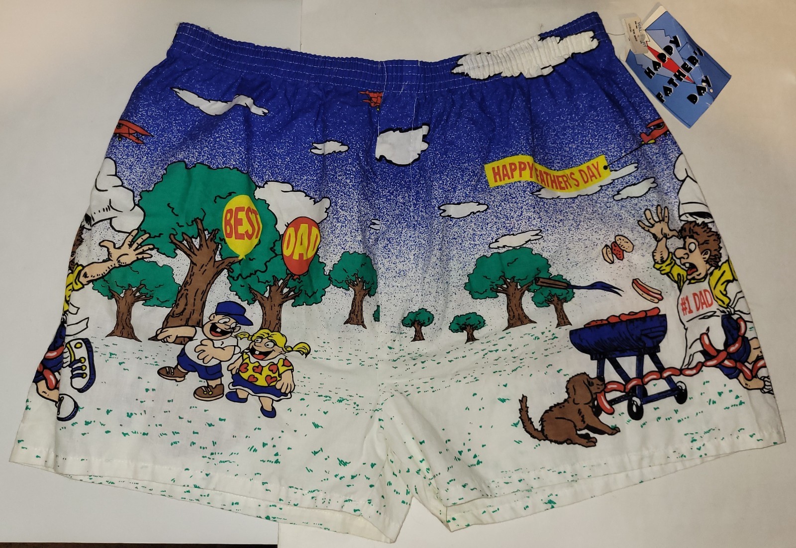 Vintage NOS Quitman USA Fathers Day Best Dad Boxers Size XL Made In USA