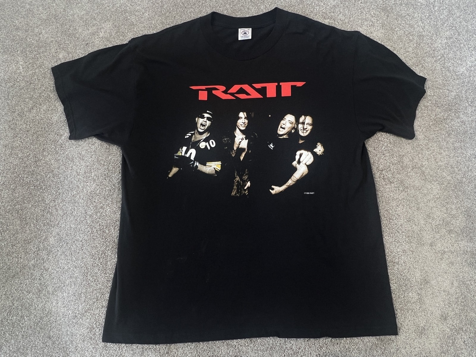 VINTAGE Ratt Shirt Mens XL Black 1999 2000 World Tour Rock Band Tee 90s