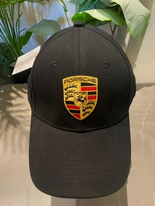 Porsche Official Crest Black Baseball Cap Adjustable Unisex Sports Hat NWT 2026