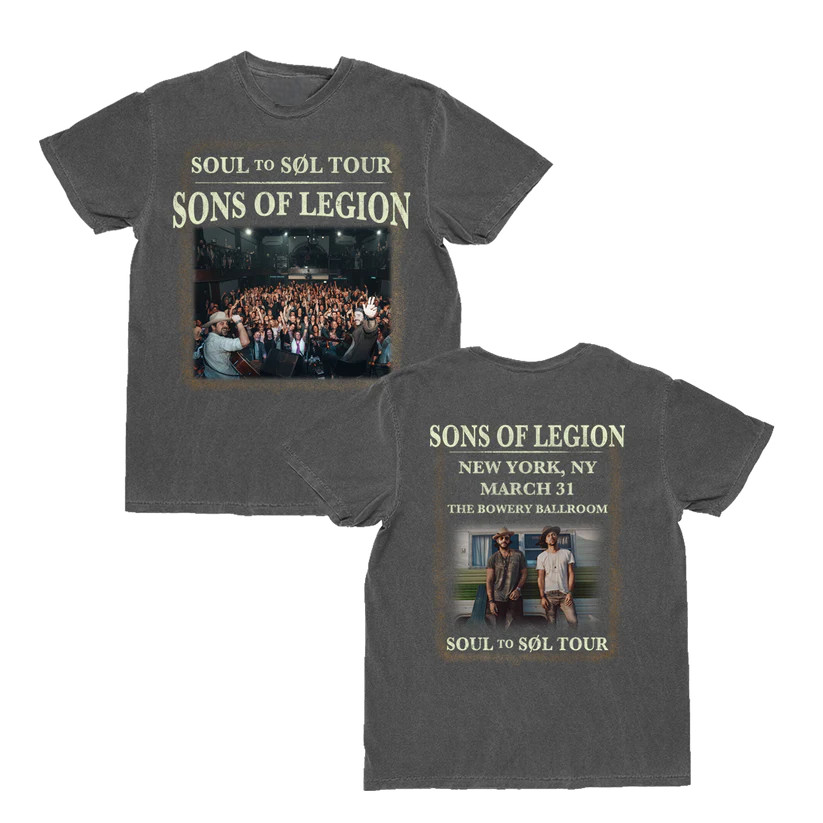 Son Of Legion Unisex Black March 31 New York, Ny Live Photo T-Shirt All Size