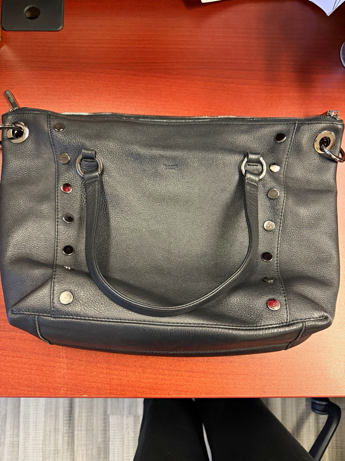 Hammitt Daniel Large Black Studded Leather Purse