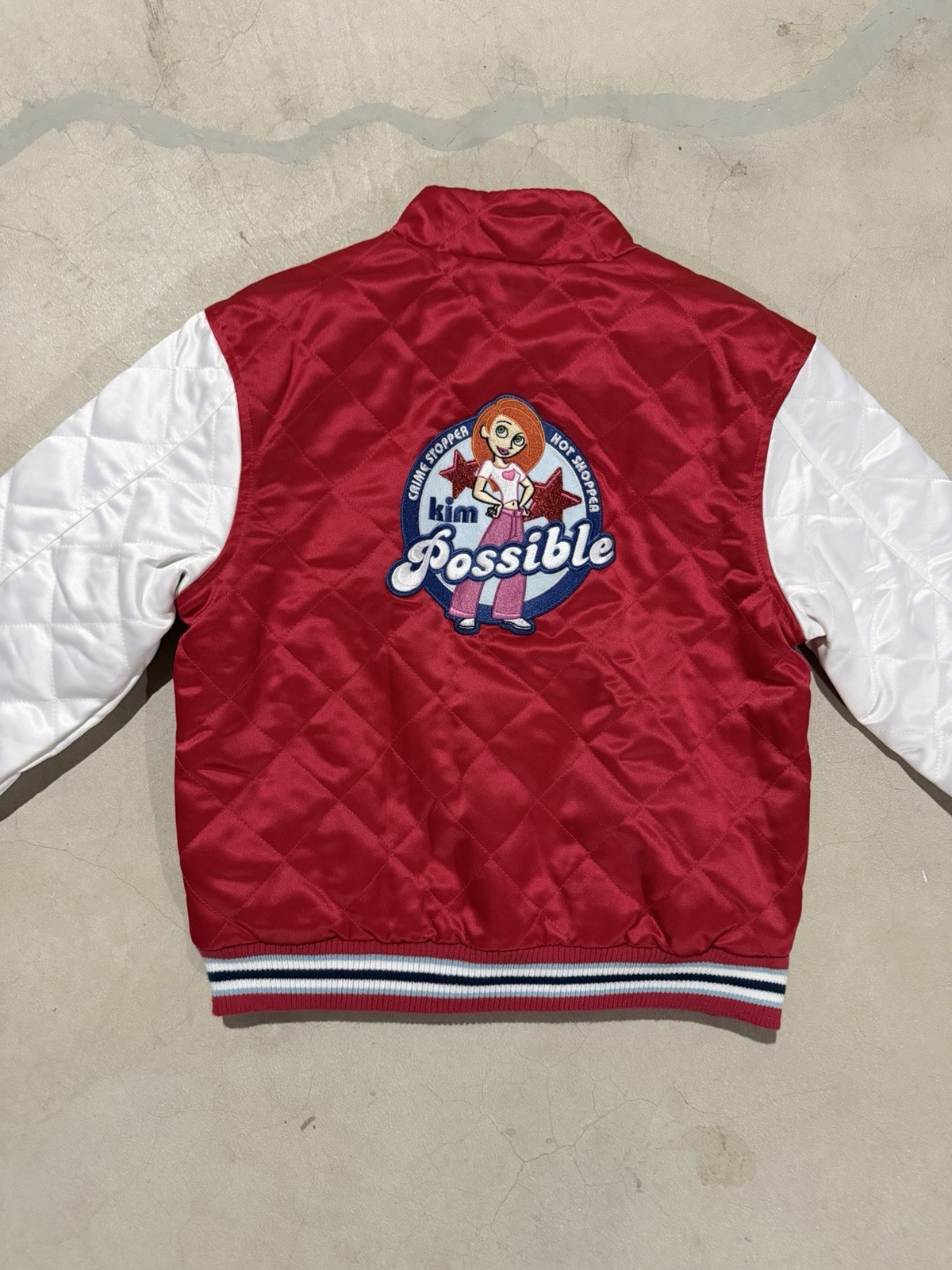 Vintage Kim Possible Cheerleader Jacket Disney Store 10/12 Y2K Satin Bomber