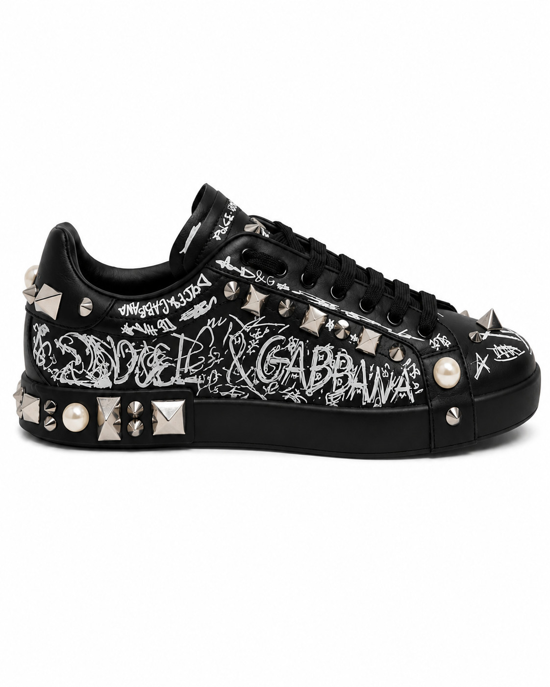 DOLCE & GABBANA SALE PORTOFINO $1,495 LEATHER SNEAKERS  EU41.5/US 8.5