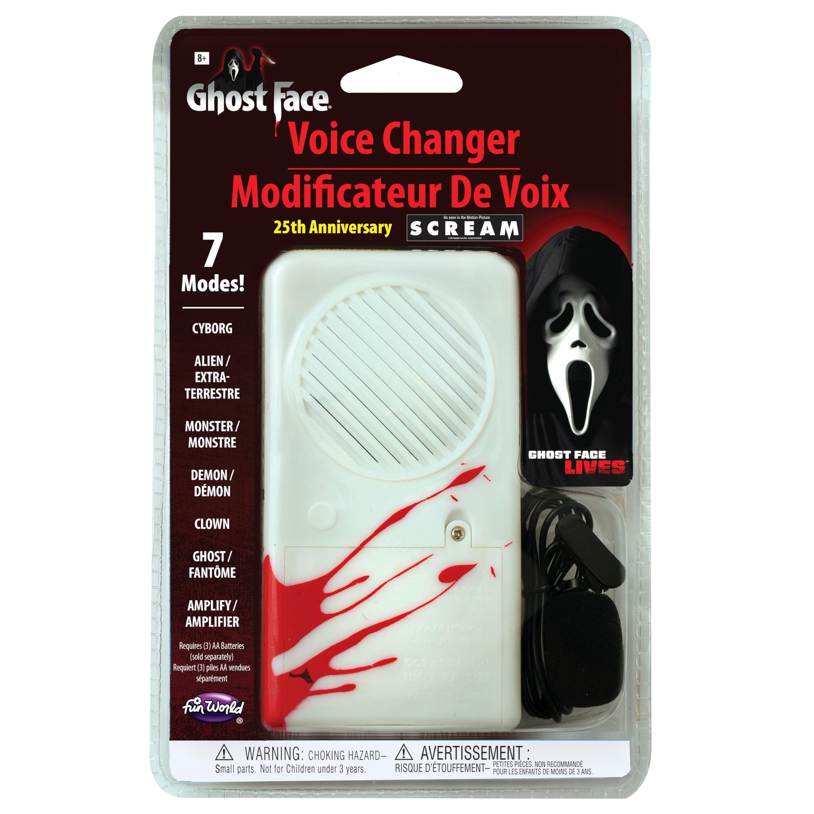 Ghost Face 25th Anniversary Deluxe Voice Changer for Halloween Costumes