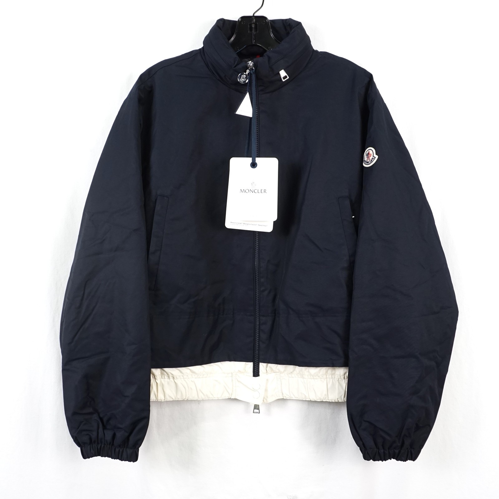 Moncler Janze Zip-Up Twill Jacket In Midnight Blue - Women\'s Brand Size 2/M