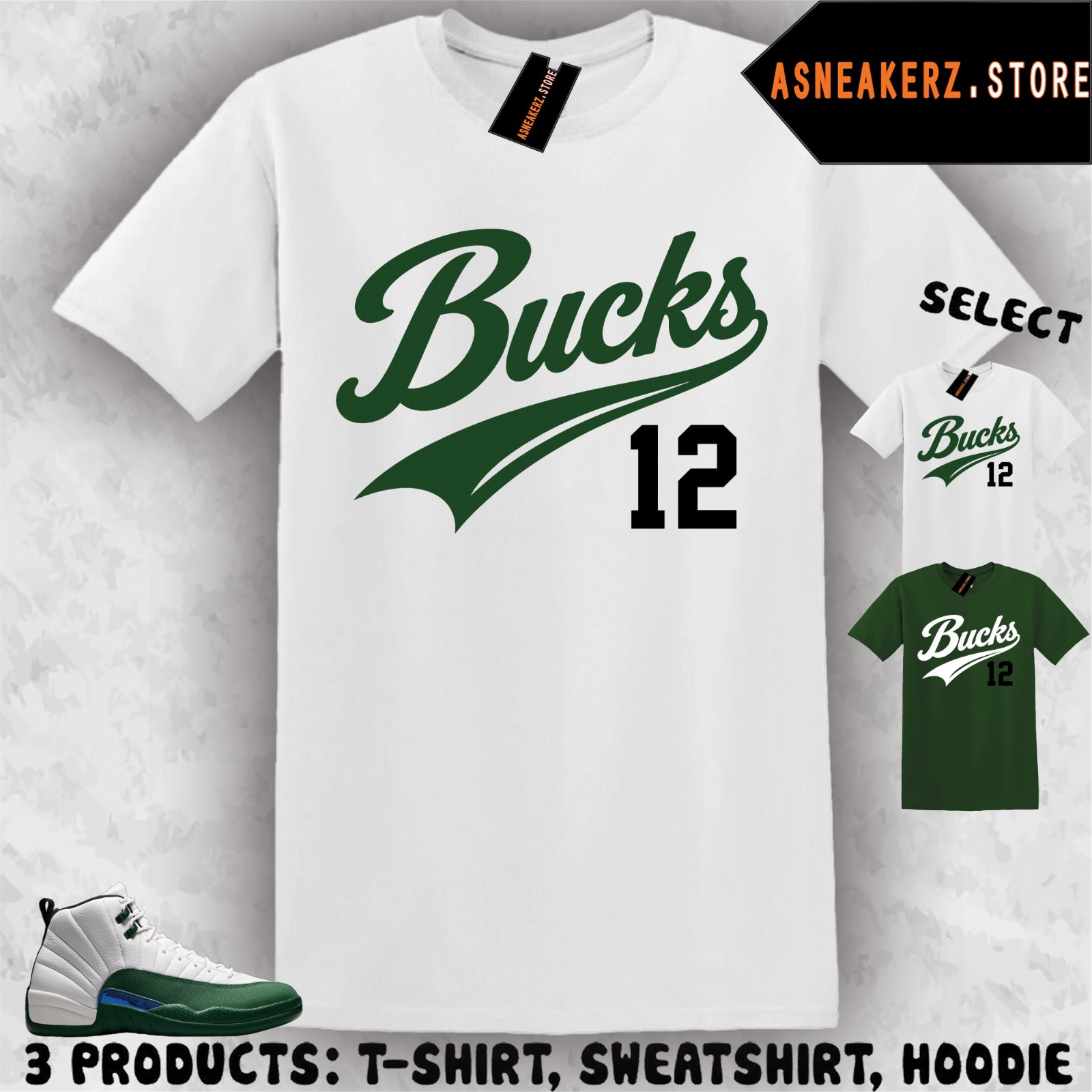 Tee Shirt Matching AJ 12 Bucks 2026 To Match Sneaker Jersey 12s T-Shirt