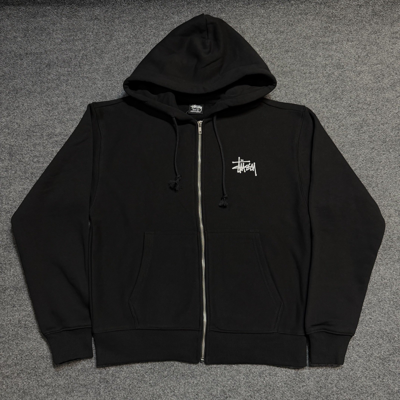 Stussy Basic Zip Up Hoodie Black, New, Size S-L