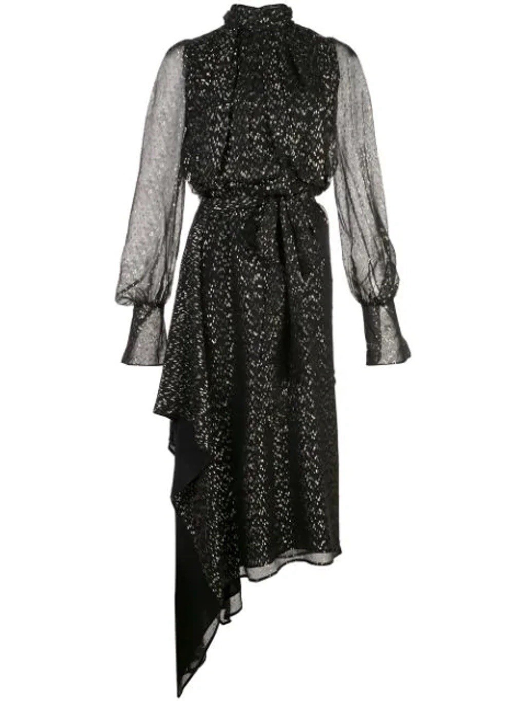 $1895 Petar Petrov Runway Silk Dress Black Fil coupe gold GORGEOUS size 42 FR