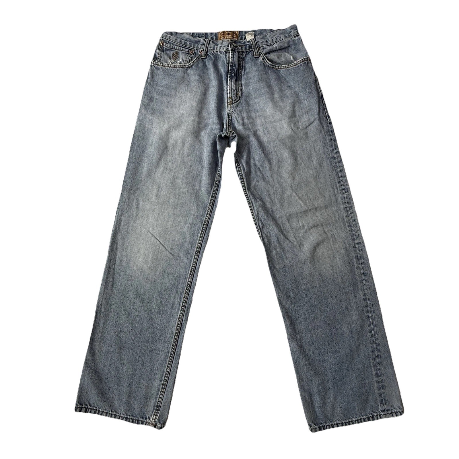 VTG Y2K Rocawear Denim Co Jeans 32 X 34 Distressed 90s Streetwear Straight Light