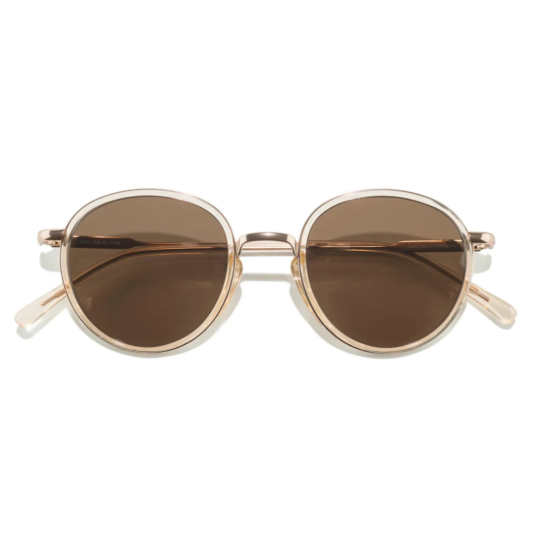Sunski Baia Sunglasses Champagne Frame Amber Lens - NEW - HOT