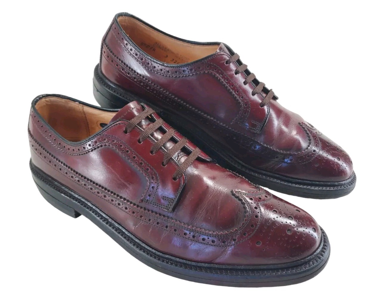 Vintage Hanover LB Sheppard 2313 Oxblood Longwing Blucher Dress Shoes Men 8.5 C