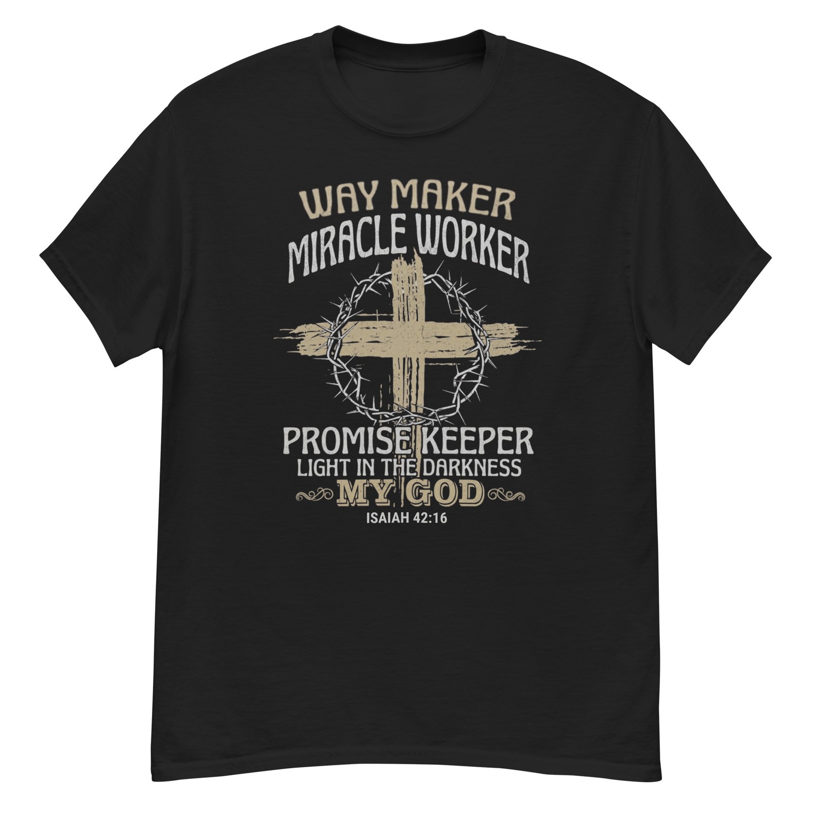 Jesus Way Maker My God Faith Christian Cross Graphic Bible Verse T-Shirt S-5XL