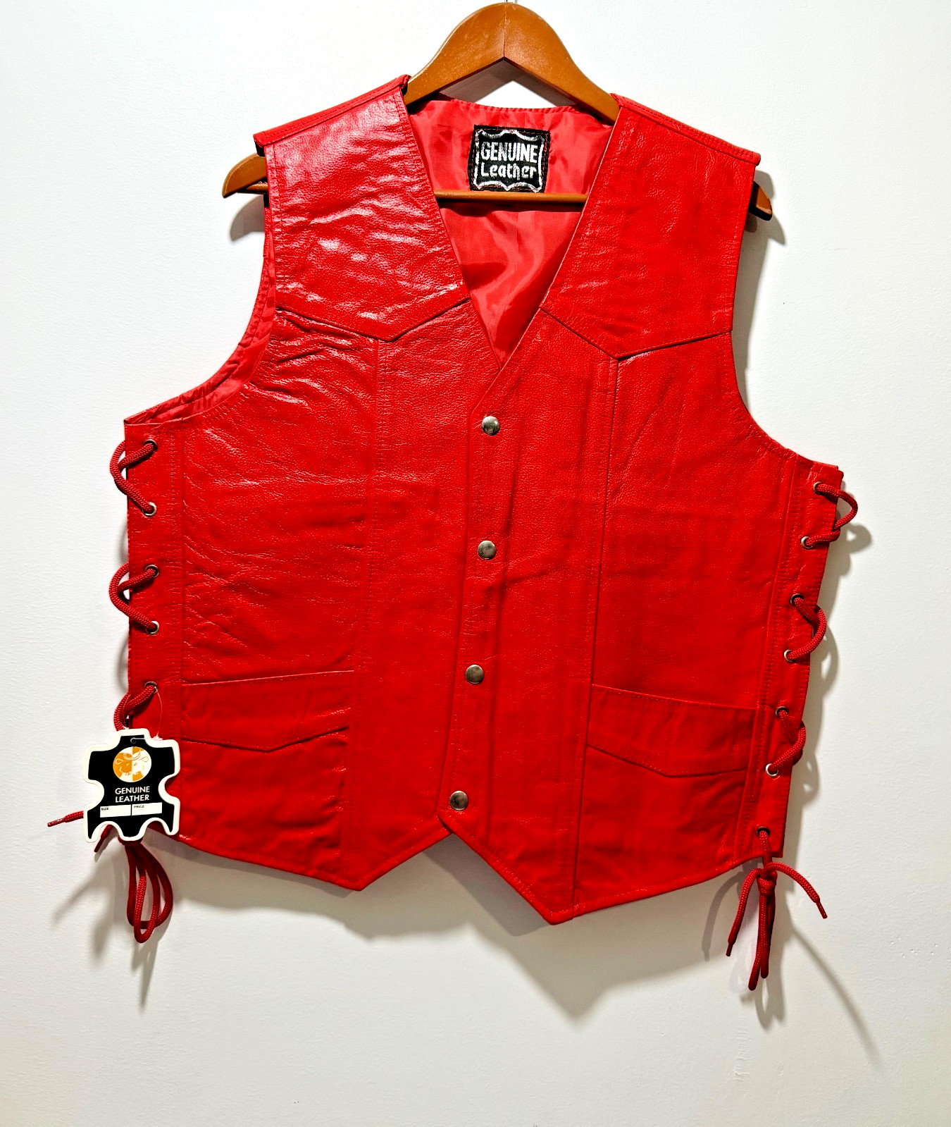 Men\'s Leather Vest Motorcycle Biker Winter Warm Undershirt Tops