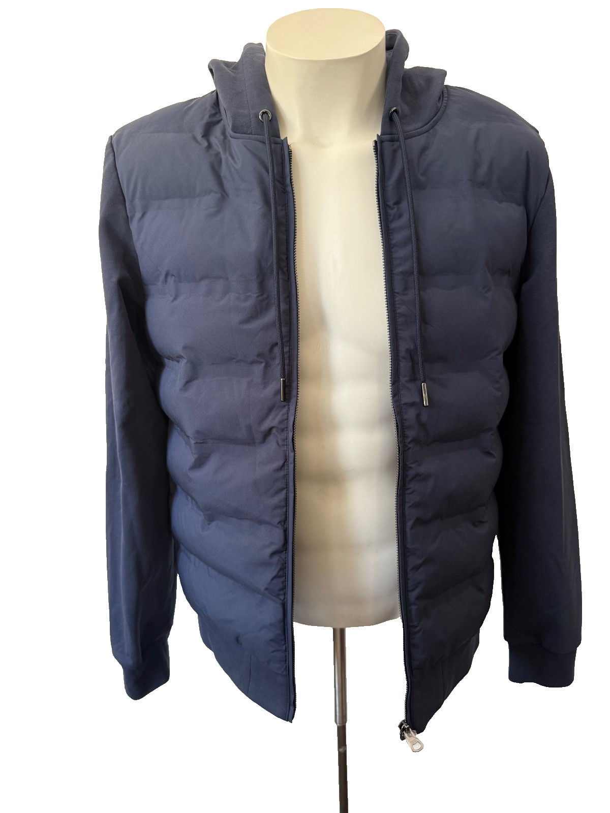 Hackett London hybrid jacket / hoodie / padded front  / size M /navy blue/hooded