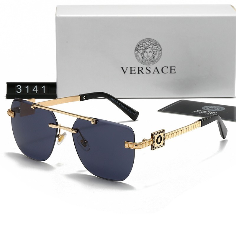 Duty-Free Versacee Men's Sunglasses Square frameless fashion Riding Glasses +Box