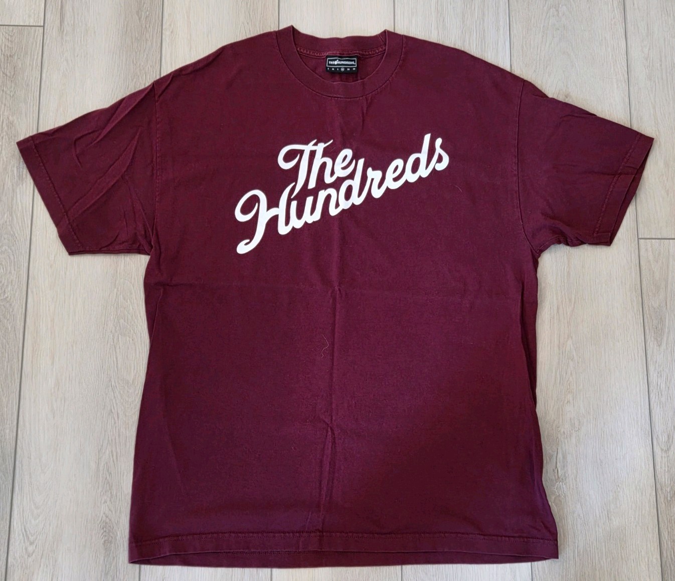 The Hundreds T Shirt Burgundy Size L Bobby Hundreds Script