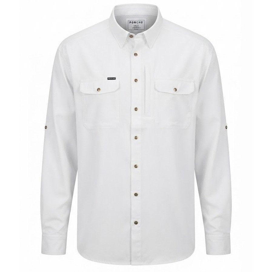 Poncho White The Iceman Shirt 3XL Regular Fit Magnetic Pockets NOTES - MD